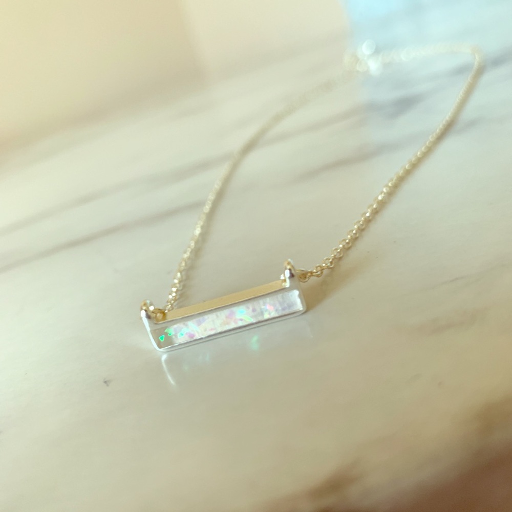 Beautiful opal bar necklace